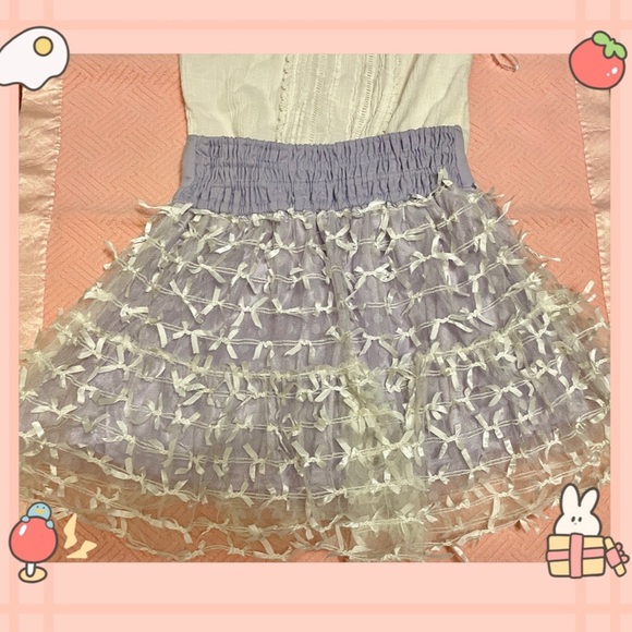 💜Liz Lisa CottageCore Babydoll Coquette Mini skirt skort White Top Skirt Set✨ - Picture 3 of 9